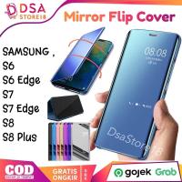 ราคา Clear View Case Samsung S6 Edge S7 Edge S8 S8+ Plus Flip Mirror Casing Standing Cover (20494557399)