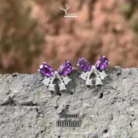 ราคา ต่างหูพลอยแท้ " อเมทิสต์ " ต่างหูเงินแท้ ตุ้มหูพลอยแท้ ตุ้มหูเงินแท้ Amethyst (26609113515)