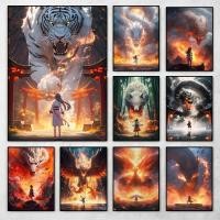 ราคา ญี่ปุ่นอะนิเมะสาวมังกรสีขาวเสือหมาป่าคอลเลกชันโปสเตอร์พิมพ์ซากุระซามูไรผ้าใบภาพวาดภาพผนังศิลปะสําหรับตกแต่งบ้าน (29593645602)