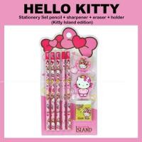 ราคา SANRIO [ซานริโอ] ชุดเครื่องเขียน ของสะสม ดินสอ+กบเหลา+ยางลบ+ที่ใส่ (รุ่นคิตตี้ เกาะ) (28254445516)