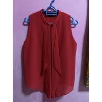 ราคา เสื้อแขนกุด ผ้าชีฟอง สีแดง (21441896636)