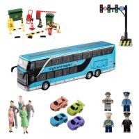 ราคา ชุดโมเดลรถบัสสองชั้น – รถบัสสเกล 1:30 พร้อมไฟและเสียง ผลิตจากโลหะผสมสังกะสีและ ABS ประกอบด้วยแบริเออร์จราจร ไฟจราจร รูปปั้น เจ้าหน้าที่ตำรวจ และรถยนต์ขนาดเล็ก (53300890340)