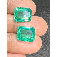 ราคา โคลัมเบีย LAB columbia Green Emerald Lab emerald 24 carats 2 pieces sizes 12x16mm (25142013974)