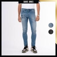 ราคา DAVIE JONES กางเกงยีนส์ Skinny Comfort Fit Jeans CO0081 CO0083 สีกรมอ่อน ดำ (44008937895)