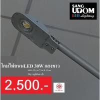 ราคา โคมไฟถนน โคมไฟสนาม LED Street light IP65 ไฟถนน ไฟสนาม มาตรฐานมอก. แสงขาว 6500K 30w by SANGUDOM (27128900357)