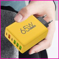 ราคา USB Charger Block หลายพอร์ต 6 พอร์ตสถานีชาร์จ 4 USB และ 2 พอร์ต Type-C 65W พอร์ตอะแดปเตอร์ชาร์จ Wall lrnvn lrnvn (28940830516)