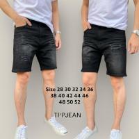 ราคา JEANSEXPREES (Size28-52) กางเกงยีนส์ขาสั้นชายทรงขาสั้นเหนือเข่า สีดำฟอกแต่งปะขาด ยีนส์ยืด ใส่สบาย เป้าซิป รับชำระปลายทาง (27182267278)