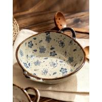 ราคา 7.5inch Japanese Household Noodle Bowl Ceramic Soup Bowl With Handle Salad Pasta Bowl Kitchen Tableware Microwave Oven B (22483721814)