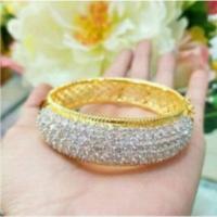 ราคา กำไลข้อมือเพชร cz เพชรครึ่งวง งานหุ้มทอง 5 ไมครอน เพชรสวยวิ้ง (13174942008)