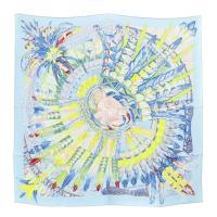 ราคา Hermes Dance Pacific Scarf Total Pattern Light Blue Calle 90 Direct from Japan Secondhand (25883036956)