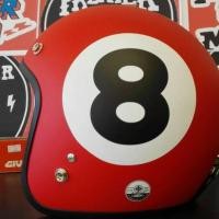 ราคา หมวกกันน็อค คลาสสิค Avex Lb เลข8 สีแดงด้าน (1159644094)