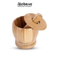 ราคา Alechaung ครกไม้ พร้อมสาก 4นิ้ว 4.5นิ้ว ครกไม้ยางพารา Wooden Mortar ครกตำพริก น้ำหนักเบา (28717072034)