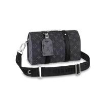 ราคา Louis Vuitton Men's black canvas and Leather Double Zipper Shoulder Bag M45936 (42869022292)