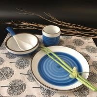 ราคา ชุดจานชามเซรามิก สไตล์ญี่ปุ่น จาน ชาม แก้ว ช้อน เซรามิก ชุดจานชามช้อนญี่ปุ่นสีฟ้า เบิร์นไฟได้ ชุดจานเซรามิกญี่ปุ่น (9537939365)