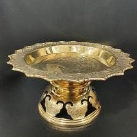 ราคา พานโตกโบราณขาฉลุ 10 นิ้ว เนื้อหนาแข็งแรงมาก (18571903032)