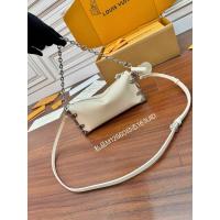 ราคา Louis Vuitton กระเป๋าメッセンเจอร์ สไตล์สแลลมินิ สายคล้องไหล่ปรับได้ หนังลูกวัวแท้ สีขาว M12560 (54453039988)