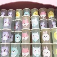 ราคา แก้วน้ำพลาสติกแบบมีฝาปิด ลายการ์ตูนน่ารัก #ถูกที่สุด (9523675145)