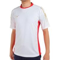 ราคา Mizuno soccer wear field shirt Sweat-absorbing and quick-drying dry slim fit mens P2MA8300 76 White Chinese Red S (29791158936)