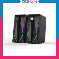 ราคา Music D.J. MJ200 RGB ลำโพงเกมมิ่ง 3.5 มม. USB ไฟแสงรุ้ง (19459110598)
