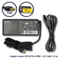 ราคา Adapter Lenovo ของแท้ 20V/6.75A 135W หัว USB L340 Y40-70 Y50-70 T440p สายชาร์จ Lenovo (le001) (20382758555)