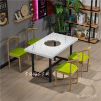 ราคา ที่เรียบง่ายคงที่โต๊ะรับประทานอาหารเก้าอี้ตารางหม้อร้อน9คเก้าอี้หินอ่อนสี่เหลี่ยมเลียนแบบ มาลา กลิ่นฉุน โรงแรมบาร์บีคิวร้านอาหารประกอบ ชม (56102780215)