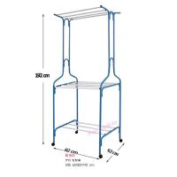 ราคา ราวตากผ้าโครงใหญ่ แข็งแรงมีล้อเลื่อน ราวแขวนผ้า โครงเหล็ก 2 ชั้น A8 (7539930689)