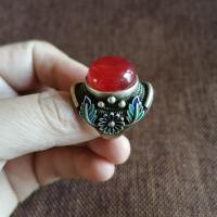 ราคา คอลเลกชันโบราณทับทิมรอบผู้ถือแหวนใบหน้าเก่าฝังเงินเปิดแหวนเงินแหวนเงินบริสุทธิ์ขายส่ง 12.12.08 (48253116217)