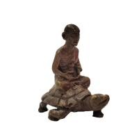 ราคา รูปหล่อหลวงปู่หลิวประทับพญาเต่า เนื้อทองเหลืองรมดำ ขนาดประมาณ 3 ซม บูชาเสริมโชคลาภการค้าขายเรียกเงินเรียกทอง (25395121298)