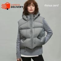 ราคา ผู้หญิงฤดูใบไม้ร่วงฤดูหนาว Crop Vest น้ําหนักเบาแขนกุด Hooded Zip Warm Outerwear ปักเป้าเสื้อกั๊กเบาะ Gilet (49050039122)