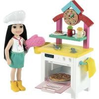 ราคา Barbie Chelsea Can Be Pizza Chef Playset with Brunette Chelsea Doll (22132766434)