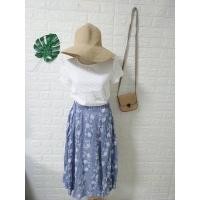 ราคา กระโปรงยาวผ้าฝ้ายสีเทา (4553712928)