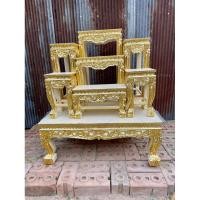 ราคา โต๊ะหมู่บูชา หมู่ 7 หน้า 8 งานร่องสีแกะสลักปิดทอง สีครีมทอง สีแดงทอง ระบุสีในกล่องข้อความ (27025092053)