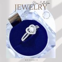 ราคา แหวนเพชรโมซาไนท์ เพชรโมอีส แหวนเม็ดกลาง 0.5 กะรัต หัวใจ (40668643475)