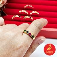ราคา แหวนทองฝังพลอย (4-6) ทับทิม นพเก้า พลอยสังเคราะห์ ตัวเรือนสีทอง ทำจากทองเหลืองชุบทอง ใส่เสริมบารมี ใส่ได้ทุกโอกาส (18585473536)