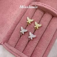 ราคา ส่งฟรีต่างหูห่วงเงินแท้ผีเสื้อประดับพลอยฝังละเอียด (17337423860)