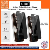 ราคา URR 4-Way CLEAR Privacy 2.5D กระจกนิรภัยเต็มรูปแบบสําหรับ iPhone 17 Pro Max / iPhone 17 Pro / iPhone 17 Air / iPhone 17 (26191642569)