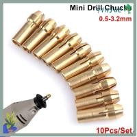 ราคา QINJUE 10 ชิ้น Mini เจาะ Chucks, 4.8 มิลลิเมตร Shank ทองเหลืองโลหะเจาะ Chucks Collet, ทนทาน 0.5 มิลลิเมตร-3.2 มิลลิเมตรเครื่องมือโรตารี่สําหรับ Dremel (54102724786)