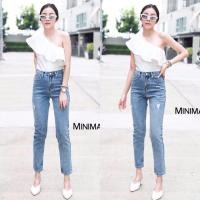 ราคา Minimal style กางเกงยีนส์ทรงบอยNo.Yc6073 (2317989606)
