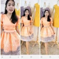 ราคา ชุดผ้าลายไทย 2ชิ้น สีส้ม (3163904065)