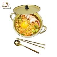 ราคา เซ็ตหม้อต้มเกาหลี พร้อมช้อนและตะเกียบ หม้อเกาหลี หม้อต้มมาม่าเกาหลี หม้อ หม้อเคลือบทองเหลือง นำเข้า พร้อมส่ง (18515038216)