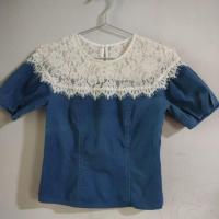 ราคา เสื้อยีนส์ตกแต่งดีไซน์ผ้าลูกไม้ (42950445675)