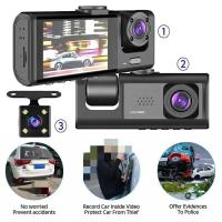ราคา รถใหม่ DVR HD 1080P 3 เลนส์ภายในรถ Dash CamThree Way กล้อง DVRs Recorder Dashcam กล้องวิดีโอ (24789297536)