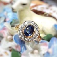 ราคา (ของจริงสวยมาก)แหวนไพลินล้อมเพชร ทรงโบราณ ท่านเจ้าขุน ใส่สวยได้ทั้งชายหญิงจ้า (1142924193)