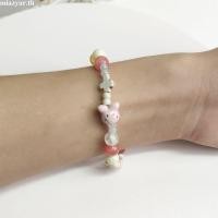 ราคา 【mqing】 Cute Ceramic Beaded Bracelet Women Summer Cream Colored Elastic Rope Student Cartoon Hand Jewelry (26521859655)