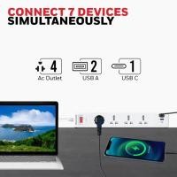 ราคา Honeywell ปลั๊กไฟ 4 ช่อง ปลั๊กป้องกันไฟกระชาก มาพร้อมพอร์ตชาร์จไฟ Type C 1 และ USB 2 ช่อง (42606277559)