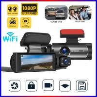 ราคา ใหม่ M8 Dash Cam WIFI 1080P Dual เลนส์ กล้องติดรถยนต์ DVR หน้าและในรถ 24H Video Monitor 3.16 นิ้ว หมุนได้ 360° (26319544134)