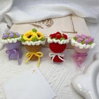 ราคา 1ชิ้นมินิโครเชต์ช่อทอมือถักดอกทานตะวันดอกกุหลาบทําเองแฮนด์เมดพวงกุญแจเครื่องประดับตุ๊กตาจี้อุปกรณ์เสริม (26661011249)