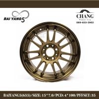 ราคา ล้อแม็กขอบ15 ขนาด7นิ้ว ออฟ35 ใส่รถเก๋ง 4/100 ยี่ห้อBAIYANG5(655) จำนวน1ชุด 4วง ชุดละ5699 (3256545771)