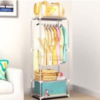 ราคา ตู้เสื้อผ้าเล็ก แบบราว ตู้อเนกประสงค์ ชั้นเก็บของ ตู้เสื้อผ้า ตู้ใส่ผ้า น้ำหนักเบา แข็งแรง wd99 (15825187132)