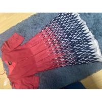 ราคา เดรสผ้าไทย สีแดงกระโปรงบาน (21195572874)